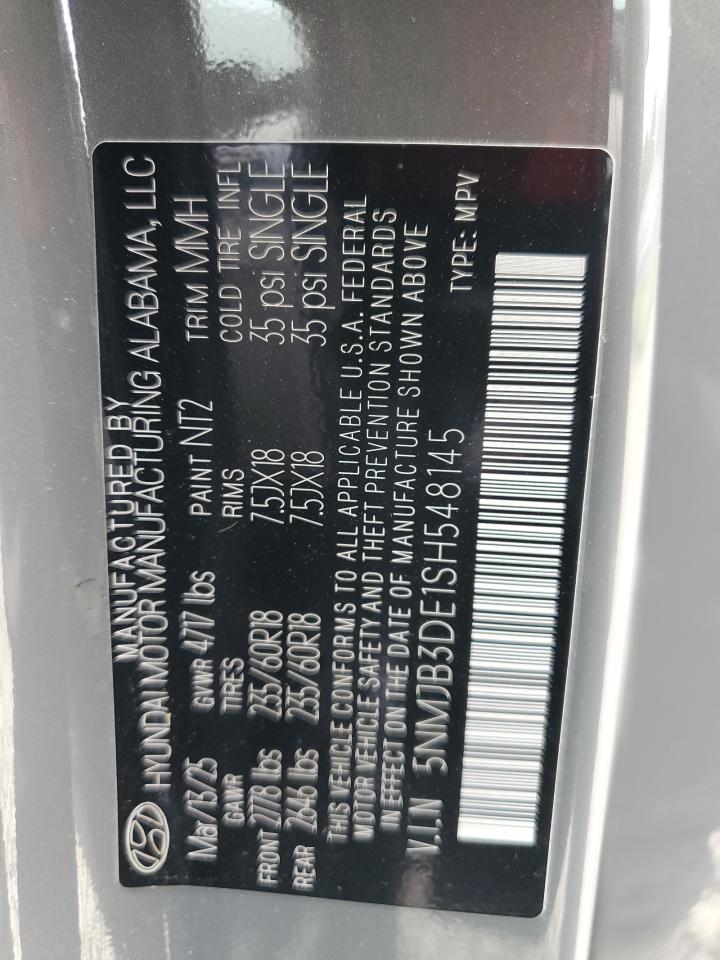2025 Hyundai Tucson Sel VIN: 5NMJB3DE1SH548145 Lot: 59562215