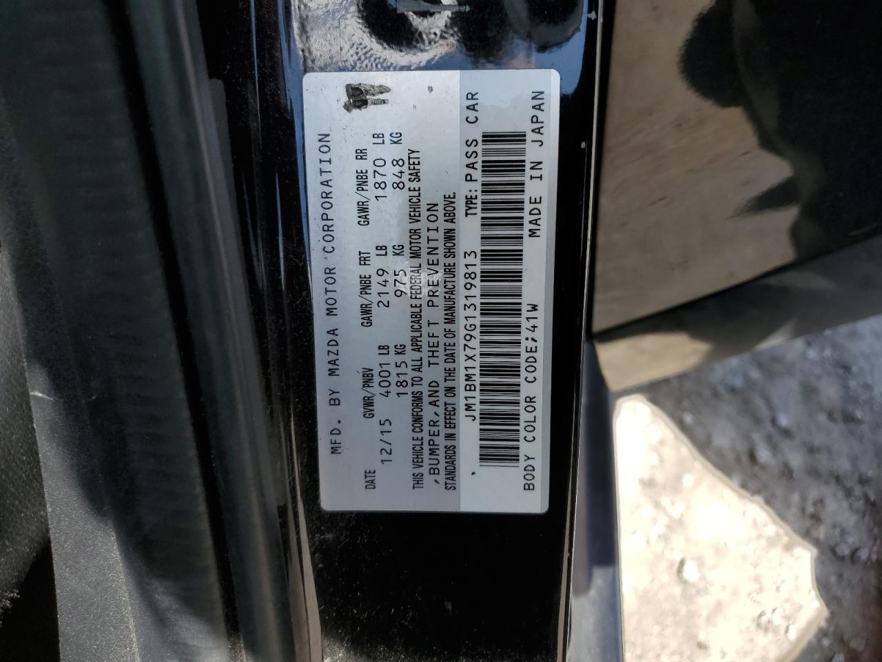 MAZDA 3 2016 VIN JM1BM1X79G1319813 zdjęcie 12
