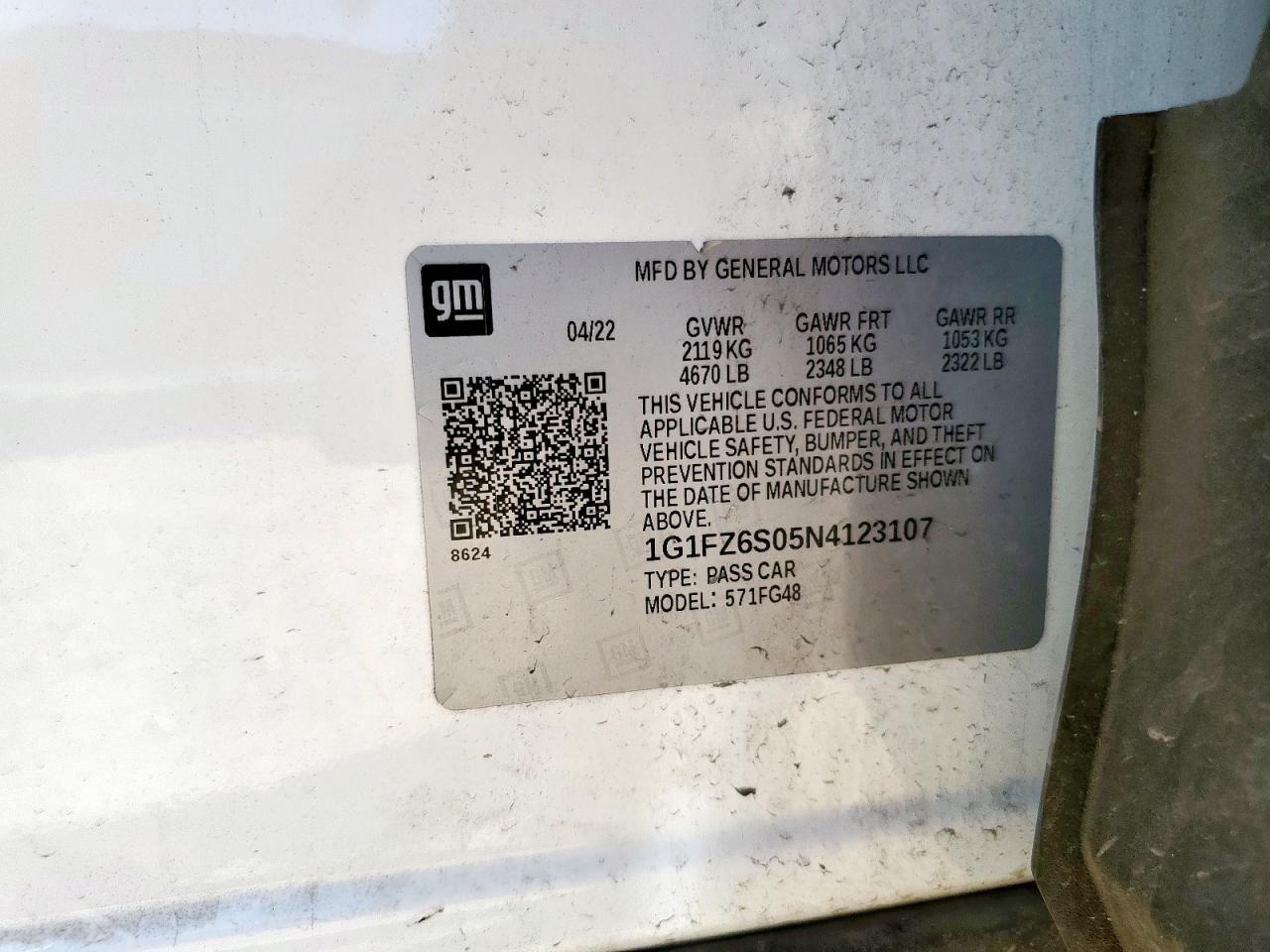 2022 Chevrolet Bolt Euv Premier VIN: 1G1FZ6S05N4123107 Lot: 61944865