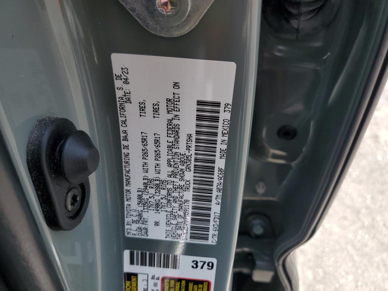 2023 Toyota Tacoma Double Cab VIN: 3TMCZ5ANXPM591178 Lot: 62659685