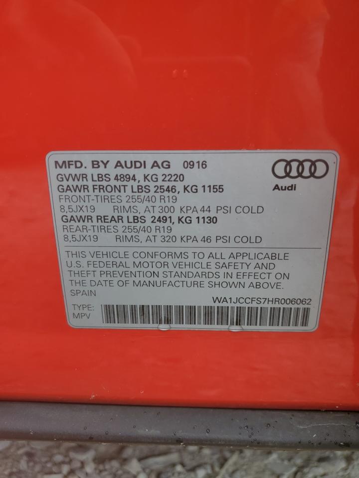 2017 Audi Q3 Premium Plus VIN: WA1JCCFS7HR006062 Lot: 61395335