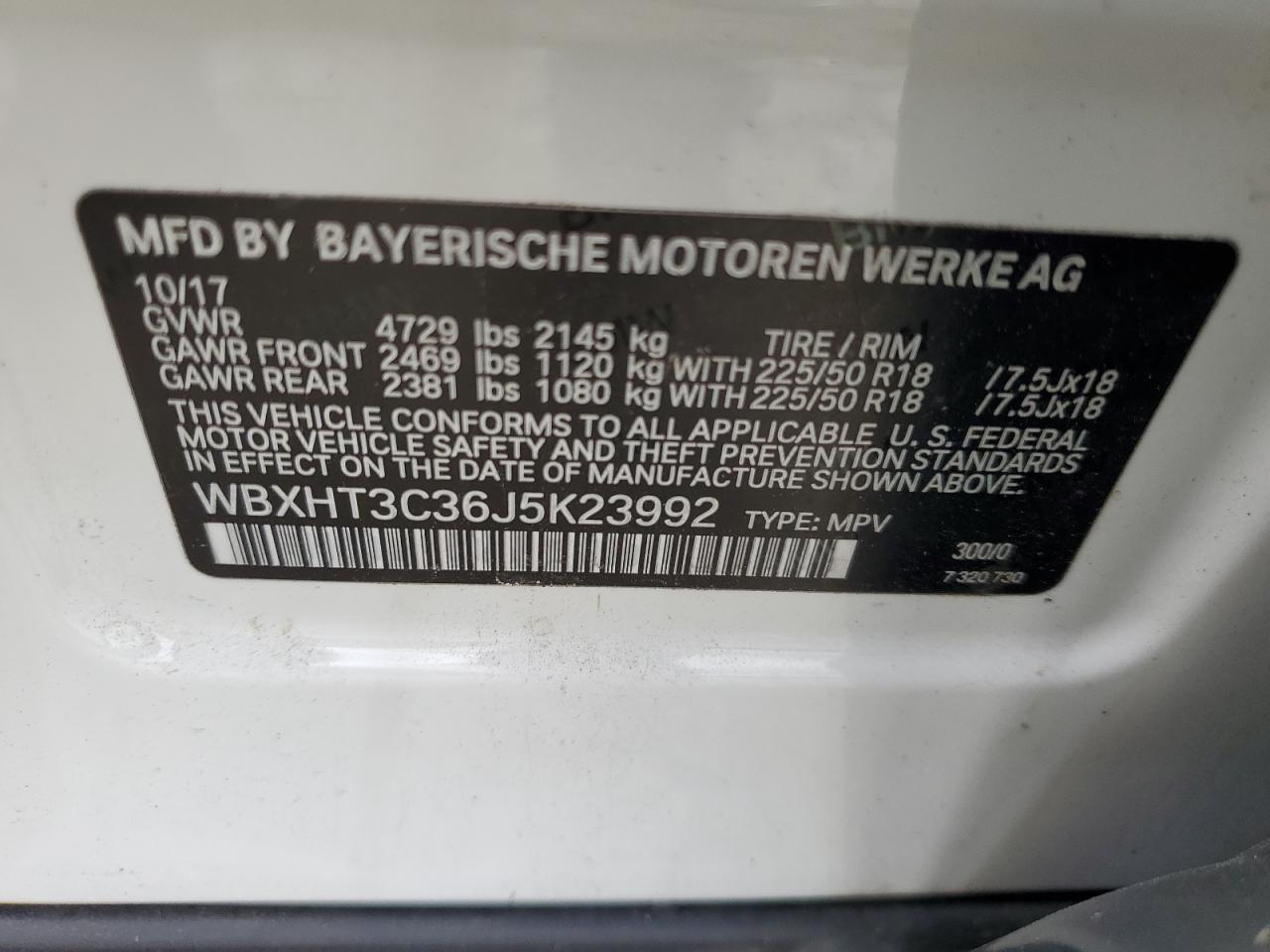 2018 BMW X1 xDrive28I VIN: WBXHT3C36J5K23992 Lot: 59337385