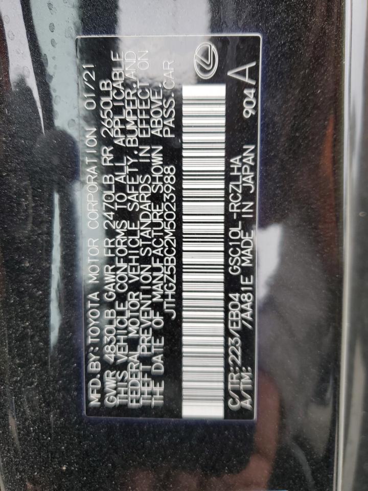 2021 Lexus Rc 350 Base VIN: JTHGZ5BC2M5023988 Lot: 62195695