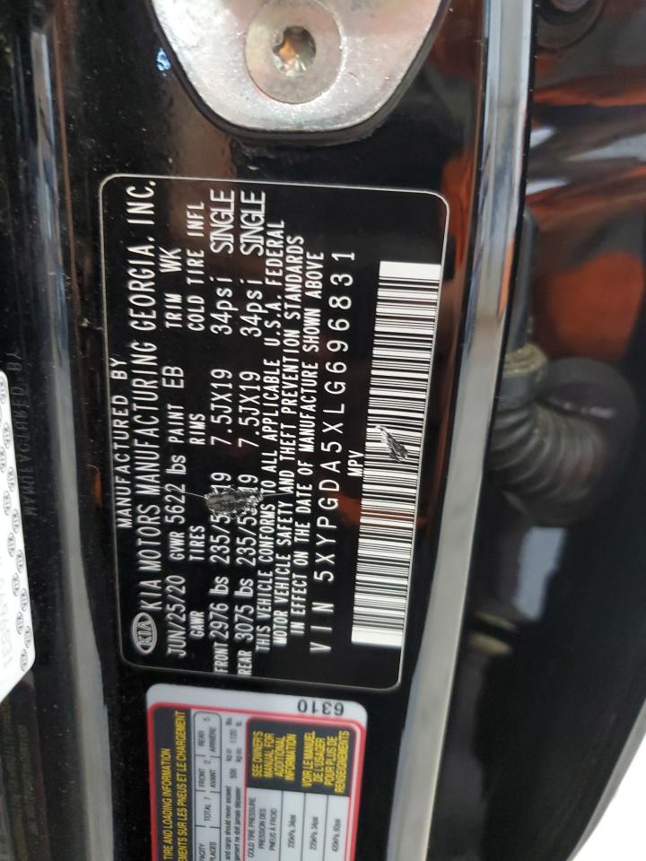 2020 Kia Sorento S VIN: 5XYPGDA5XLG696831 Lot: 60433695