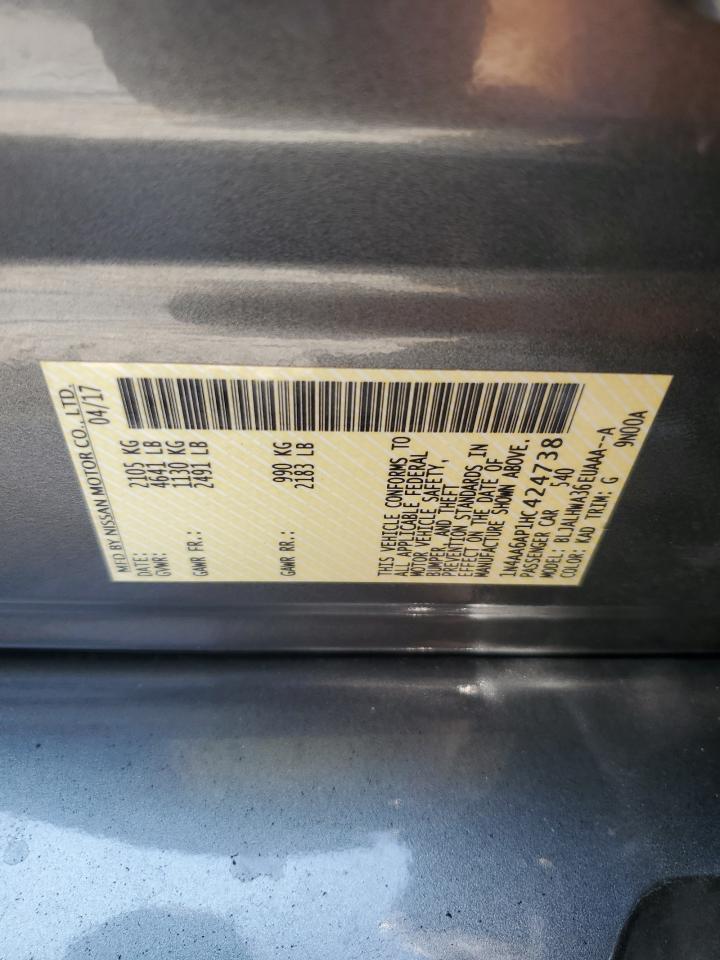 2017 Nissan Maxima 3.5S VIN: 1N4AA6AP1HC424738 Lot: 59408725