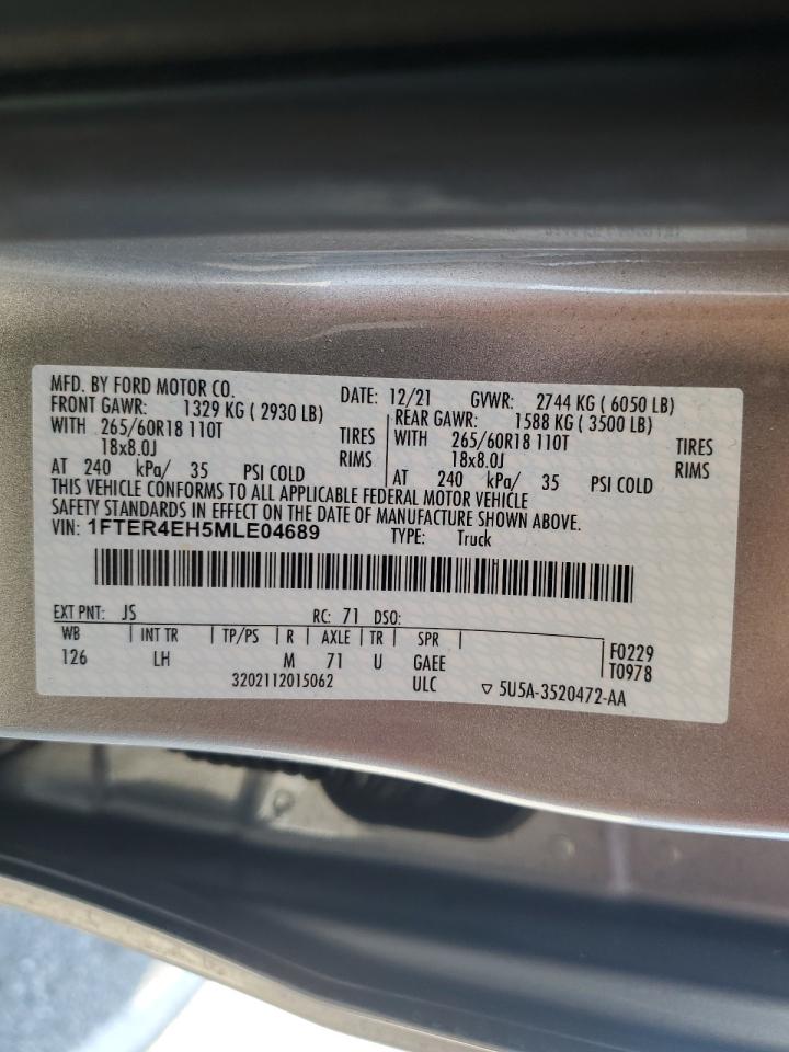1FTER4EH5MLE04689 FORD RANGER 2021