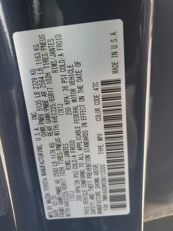 2025 Mazda Cx-50 Premium VIN: 7MMVAADW6SN113500 Lot: 60175045