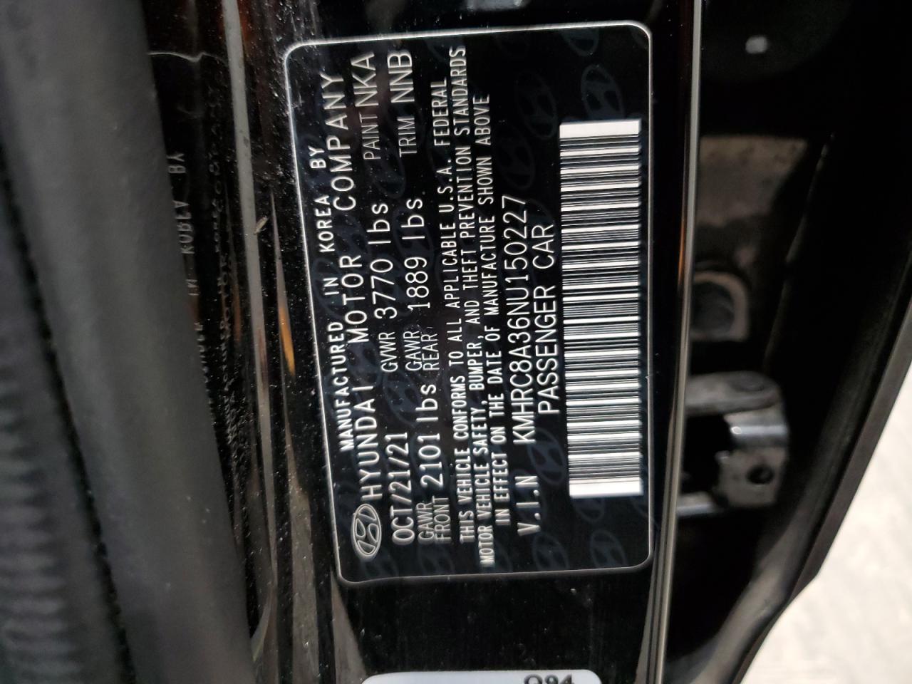 2022 Hyundai Venue Sel VIN: KMHRC8A36NU150227 Lot: 62515365