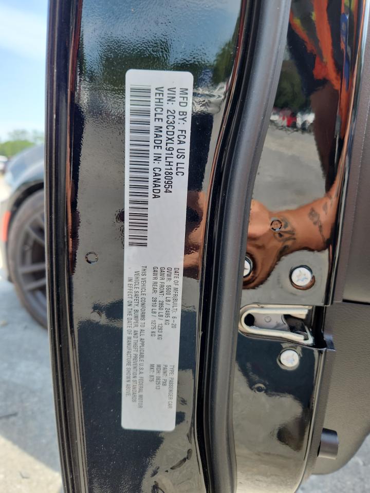 2020 Dodge Charger Srt Hellcat VIN: 2C3CDXL91LH180954 Lot: 62536295