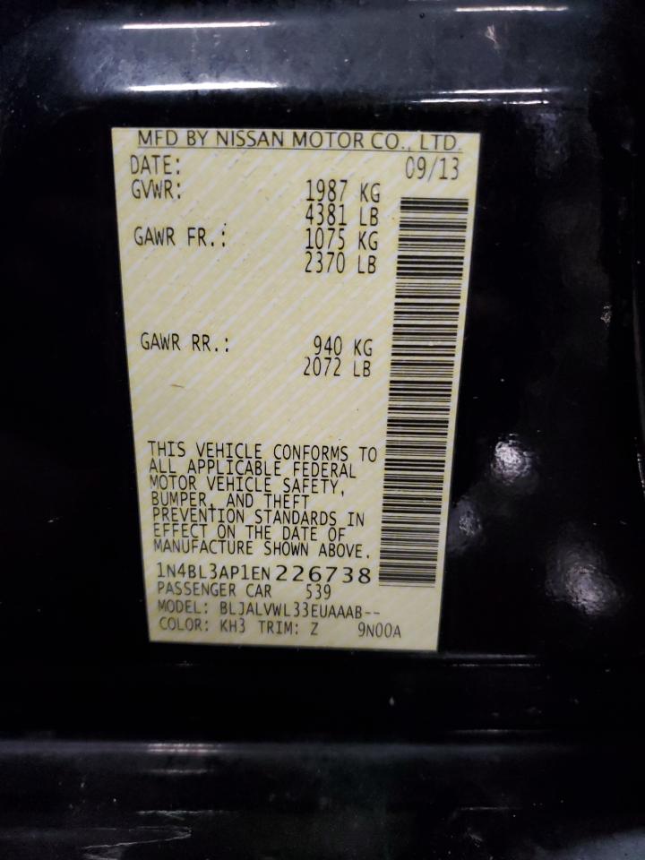 NISSAN ALTIMA 2014 VIN 1N4BL3AP1EN226738 photo 13