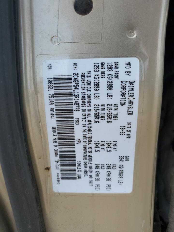 2003 Chrysler Town & Country Lxi VIN: 2C4GP54L13R148776 Lot: 57484305