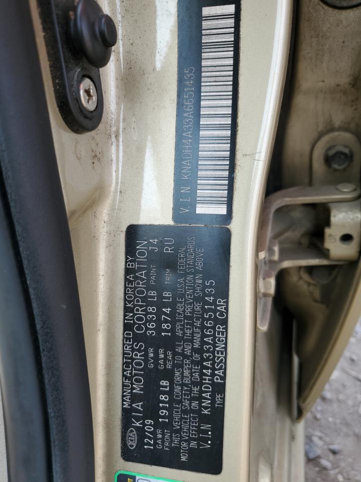 2010 Kia Rio Lx VIN: KNADH4A33A6651435 Lot: 60279745