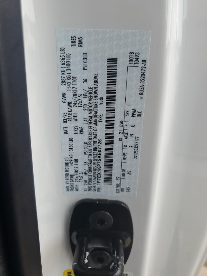 FORD F150 2025 VIN 1FTEX1KP7SKE07726 zdjęcie 12