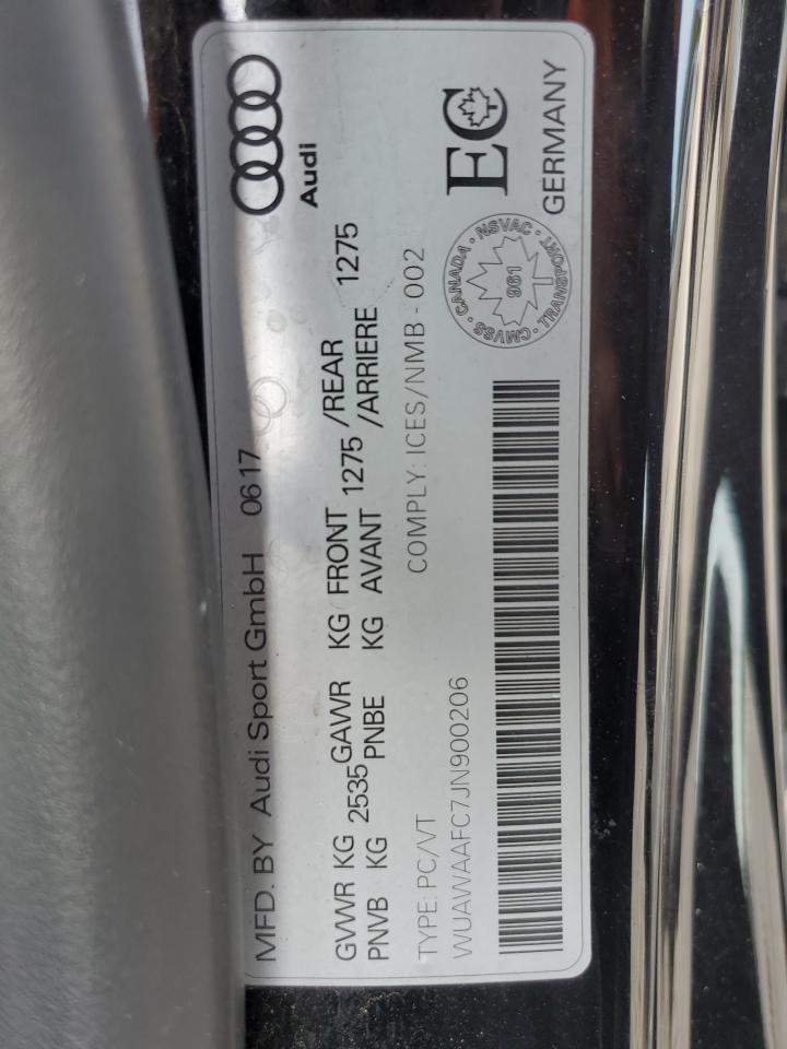 2018 Audi Rs7 VIN: WUAWAAFC7JN900206 Lot: 59469045