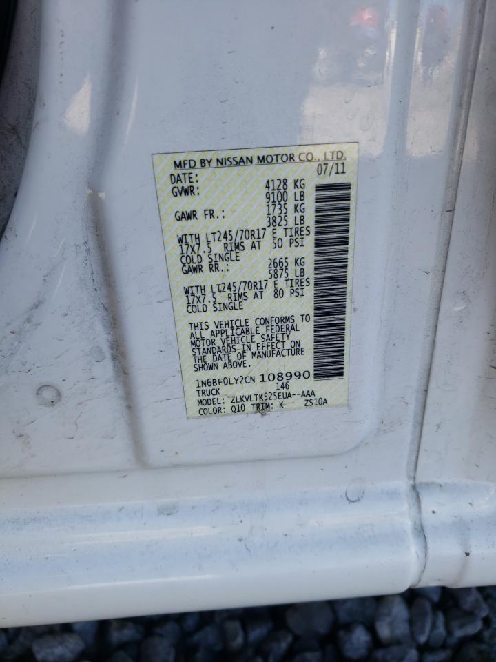 2012 Nissan Nv 2500 VIN: 1N6BF0LY2CN108990 Lot: 60184185