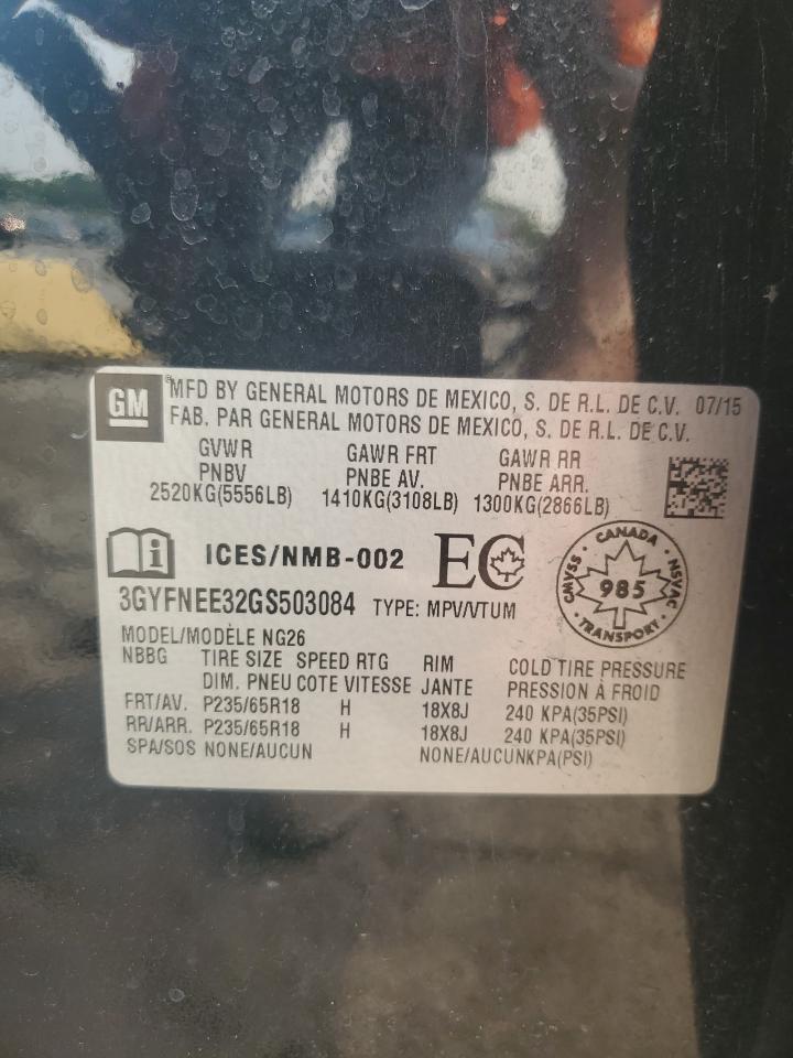 2016 Cadillac Srx Luxury Collection VIN: 3GYFNEE32GS503084 Lot: 59148665