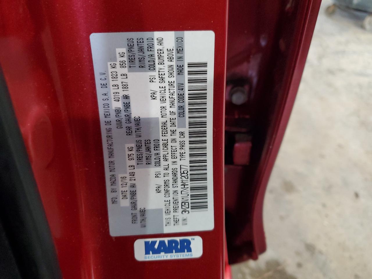 2017 Mazda 3 Sport VIN: 3MZBN1U7XHM120577 Lot: 61401885