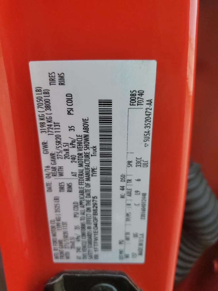 1FTFW1EG4GFB82975 FORD F-150 2016