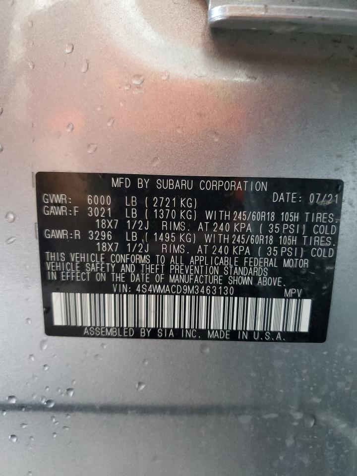 2021 Subaru Ascent Premium VIN: 4S4WMACD9M3463130 Lot: 60239935