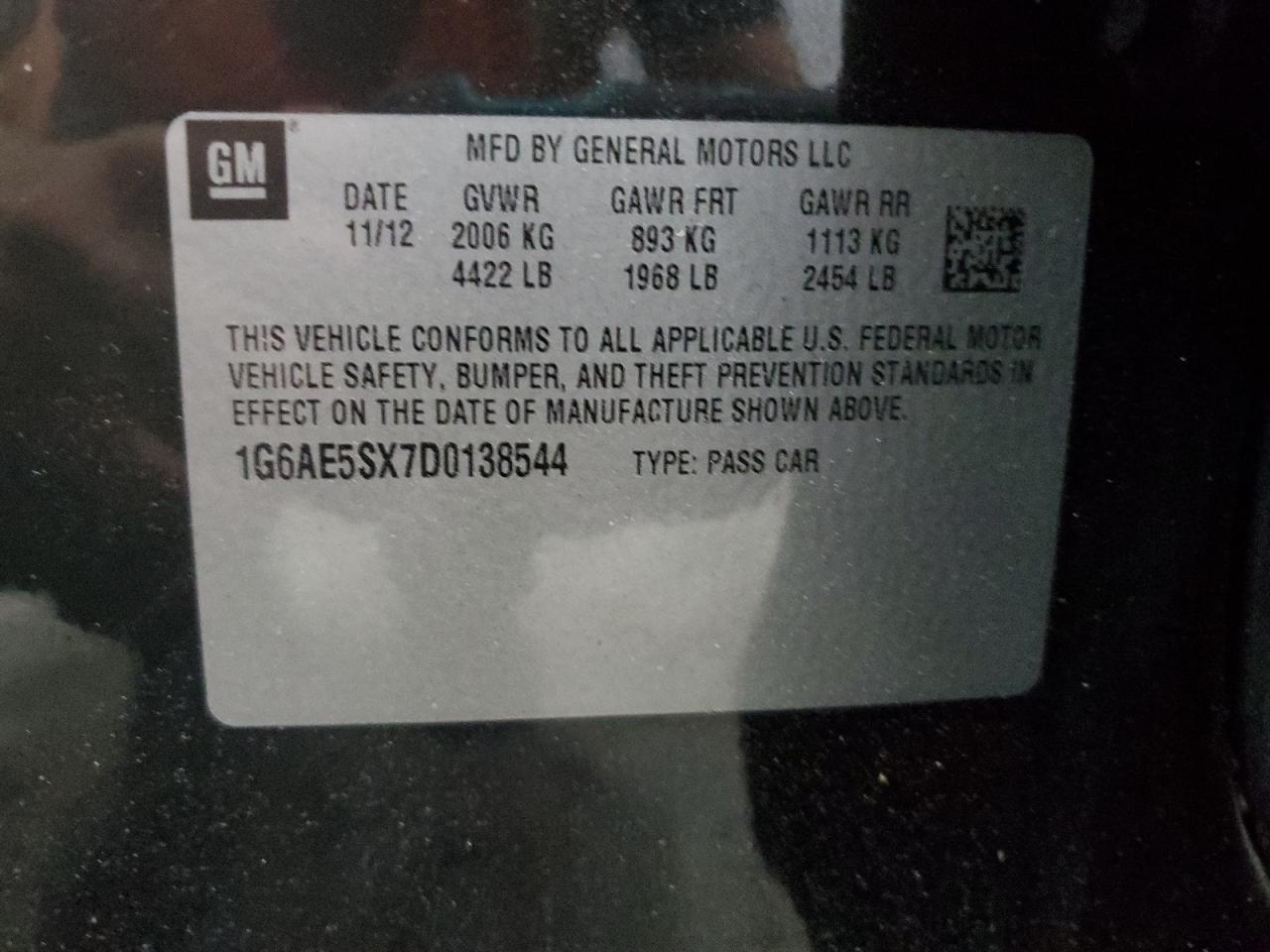2013 Cadillac Ats Premium VIN: 1G6AE5SX7D0138544 Lot: 60357815