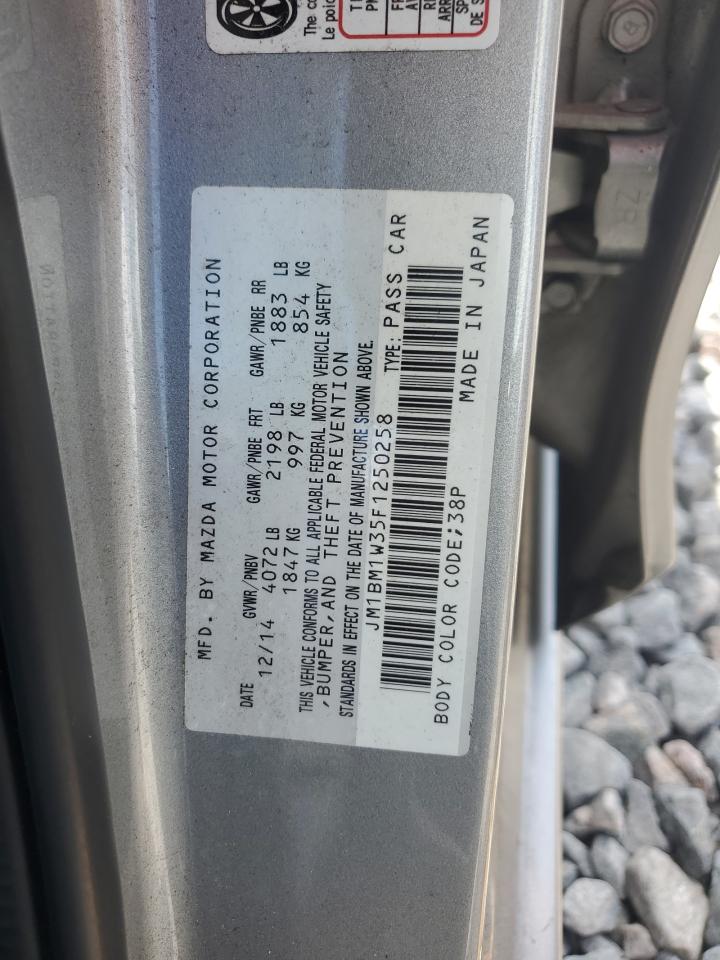2015 Mazda 3 Grand Touring VIN: JM1BM1W35F1250258 Lot: 62835905