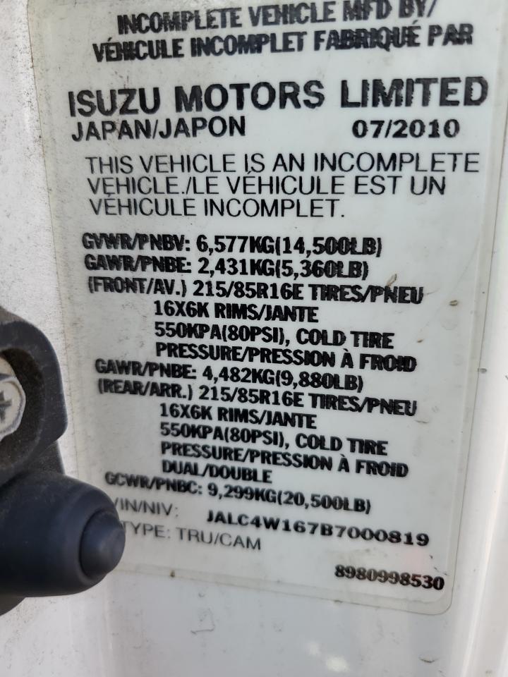 2011 Isuzu Npr VIN: JALC4W167B7000819 Lot: 59394895