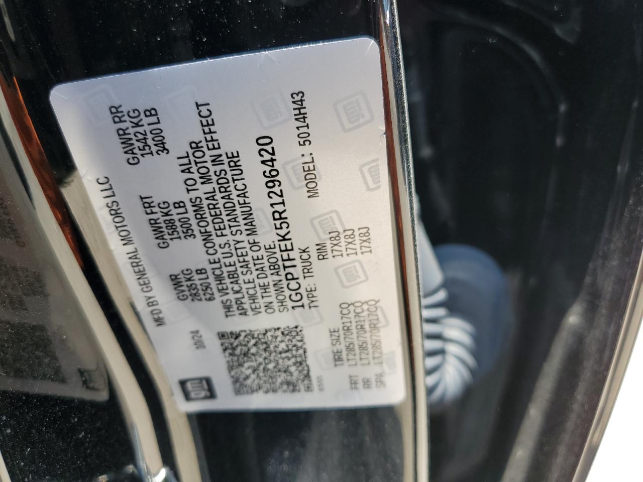 1GCPTFEK5R1296420 CHEVROLET COLORADO 2024