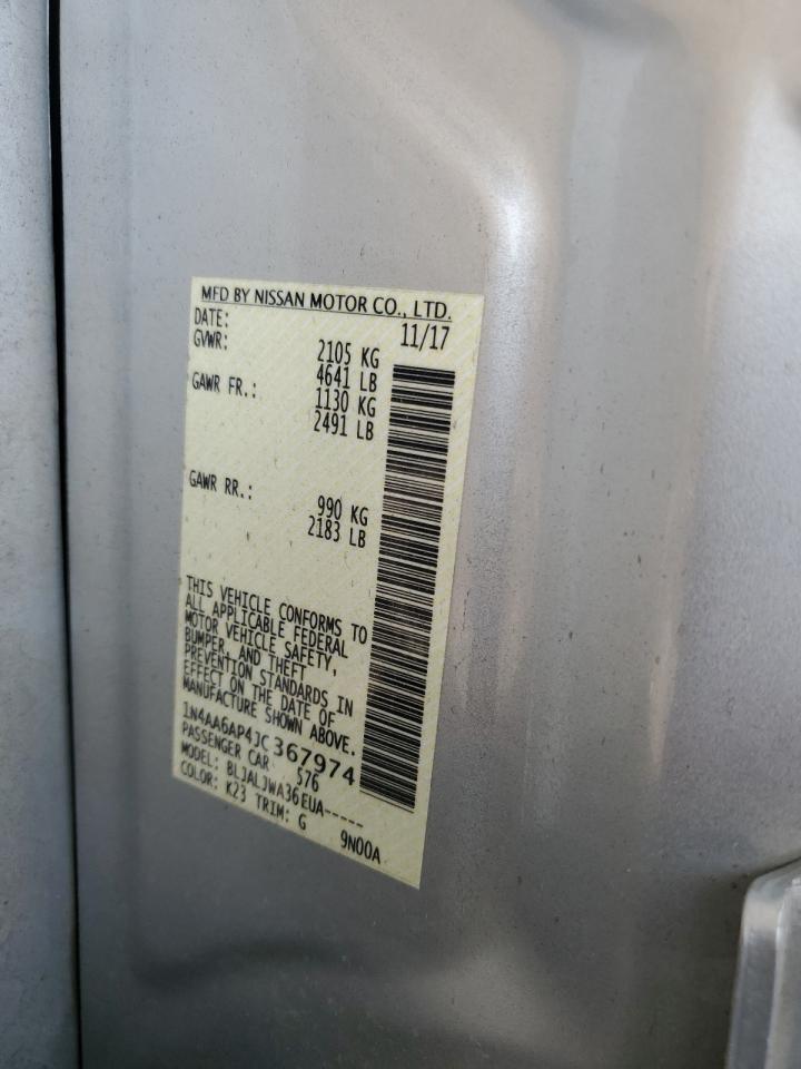 1N4AA6AP4JC367974 NISSAN MAXIMA 2018
