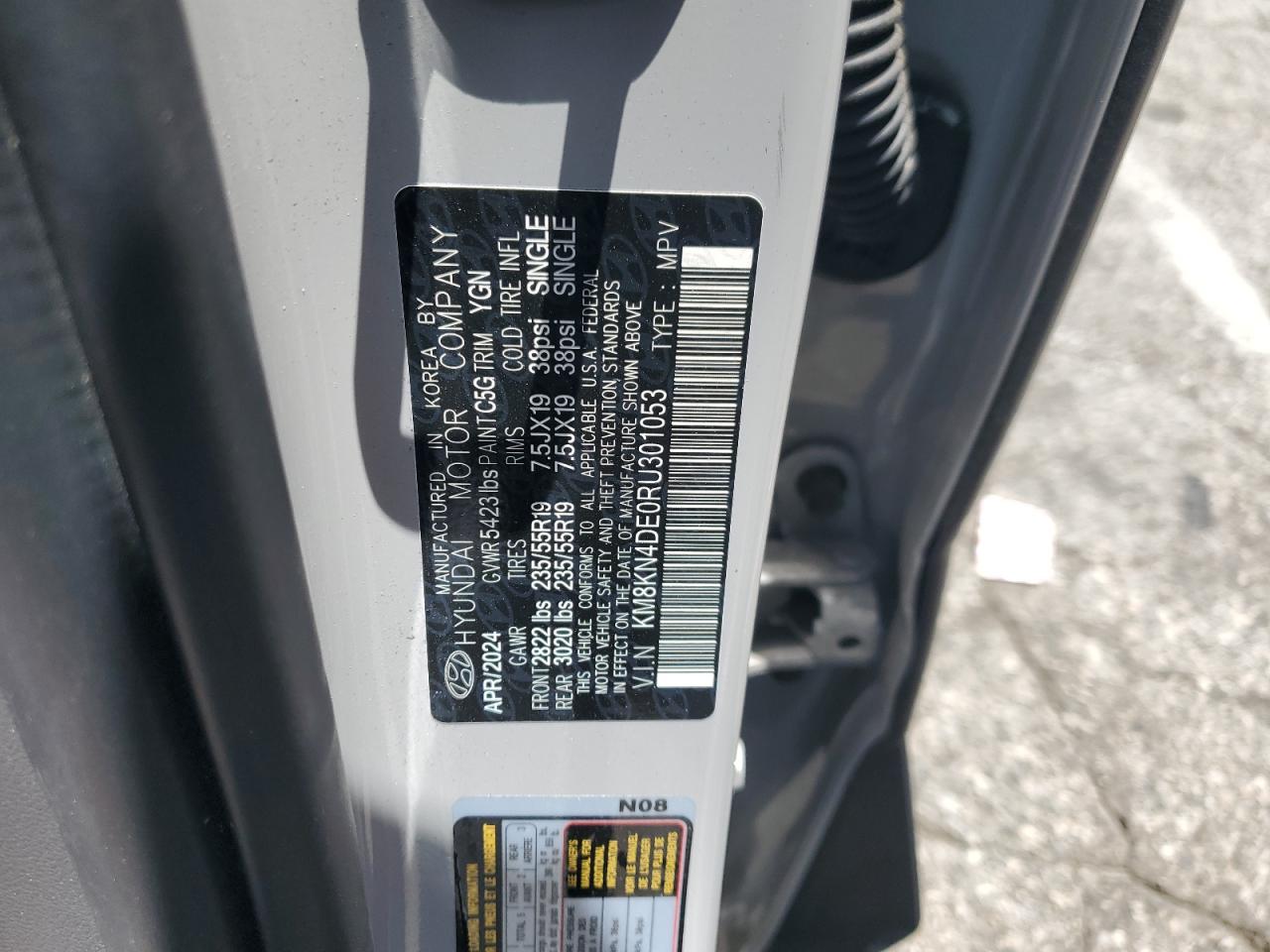 2024 Hyundai Ioniq 5 Sel VIN: KM8KN4DE0RU301053 Lot: 61446015