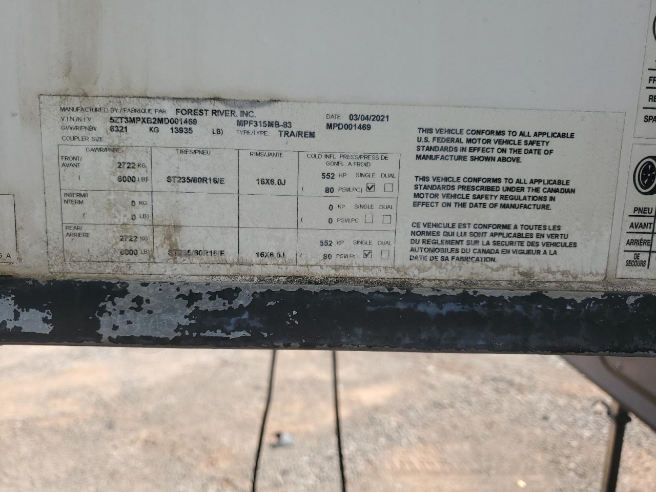 WILDWOOD ALL Models 2021 VIN 5ZT3MPXB2MD001469 фото 10