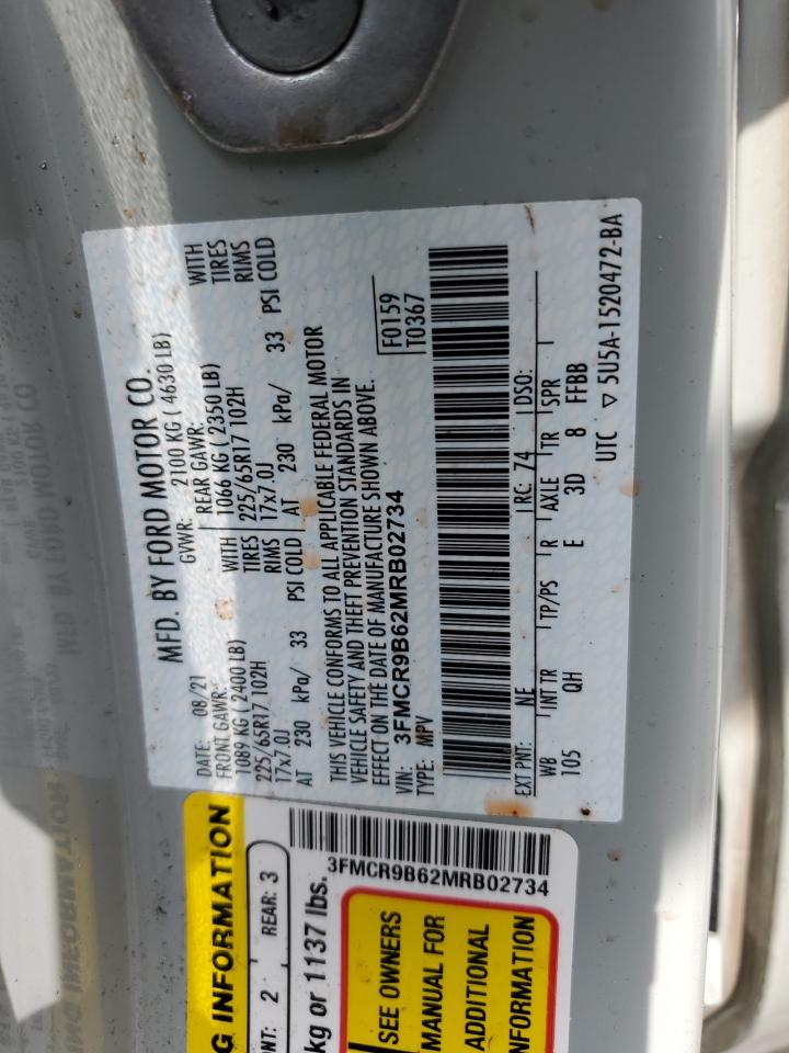 2021 Ford Bronco Sport Big Bend VIN: 3FMCR9B62MRB02734 Lot: 61955425