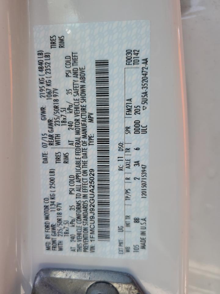 1FMCU9J92GUA25029 FORD ESCAPE 2016