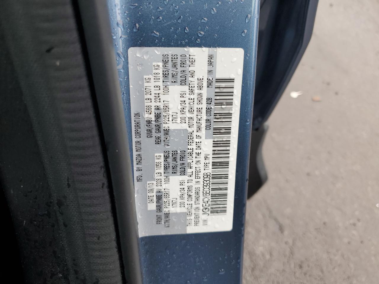 2014 Mazda Cx-5 Touring VIN: JM3KE4CY8E0393098 Lot: 62853845