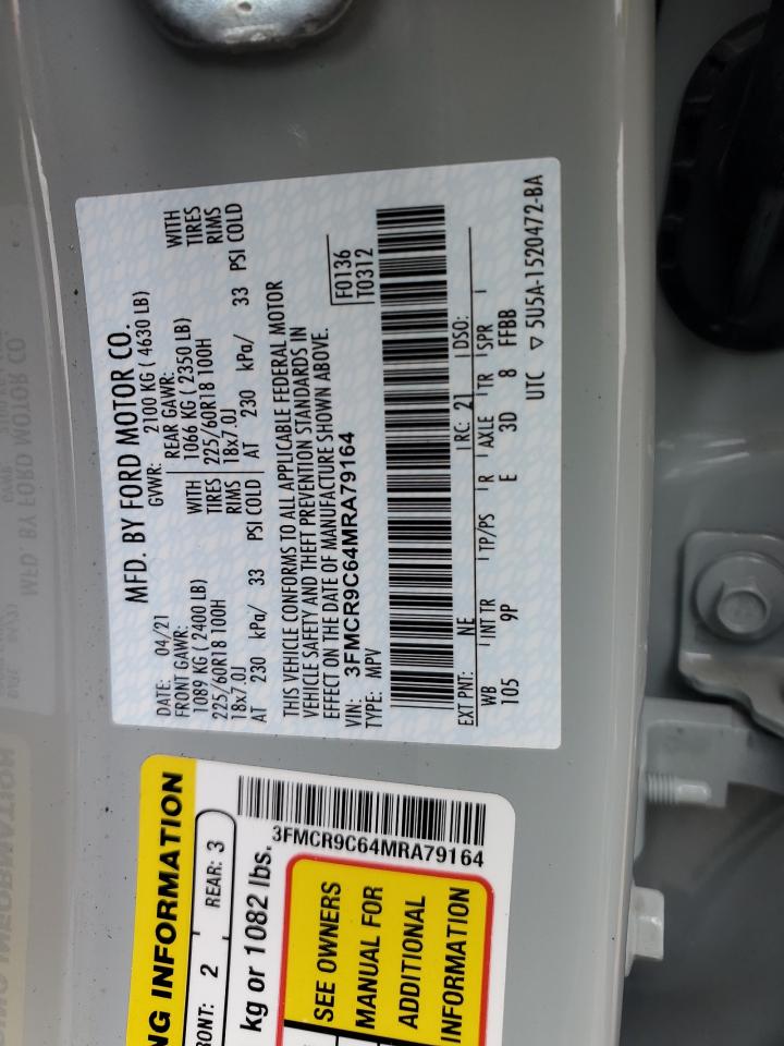 2021 Ford Bronco Sport Outer Banks VIN: 3FMCR9C64MRA79164 Lot: 59801155