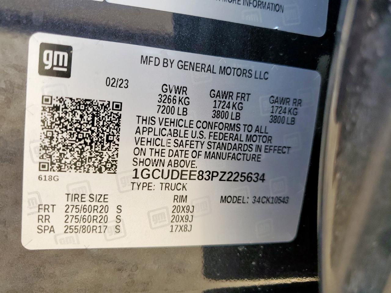 2023 Chevrolet Silverado K1500 Rst VIN: 1GCUDEE83PZ225634 Lot: 62903665