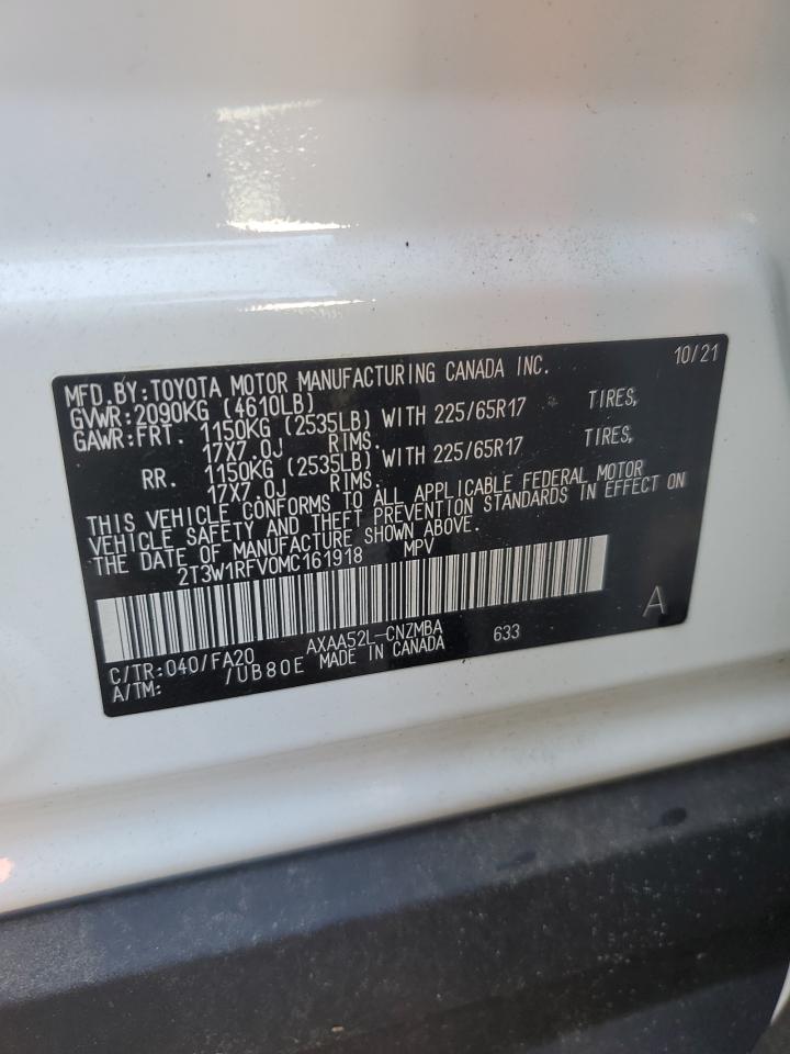 2021 Toyota Rav4 Xle VIN: 2T3W1RFV0MC161918 Lot: 66552735