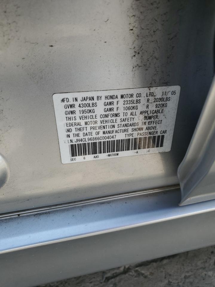 2006 Acura Tsx VIN: JH4CL96866C004047 Lot: 62130925