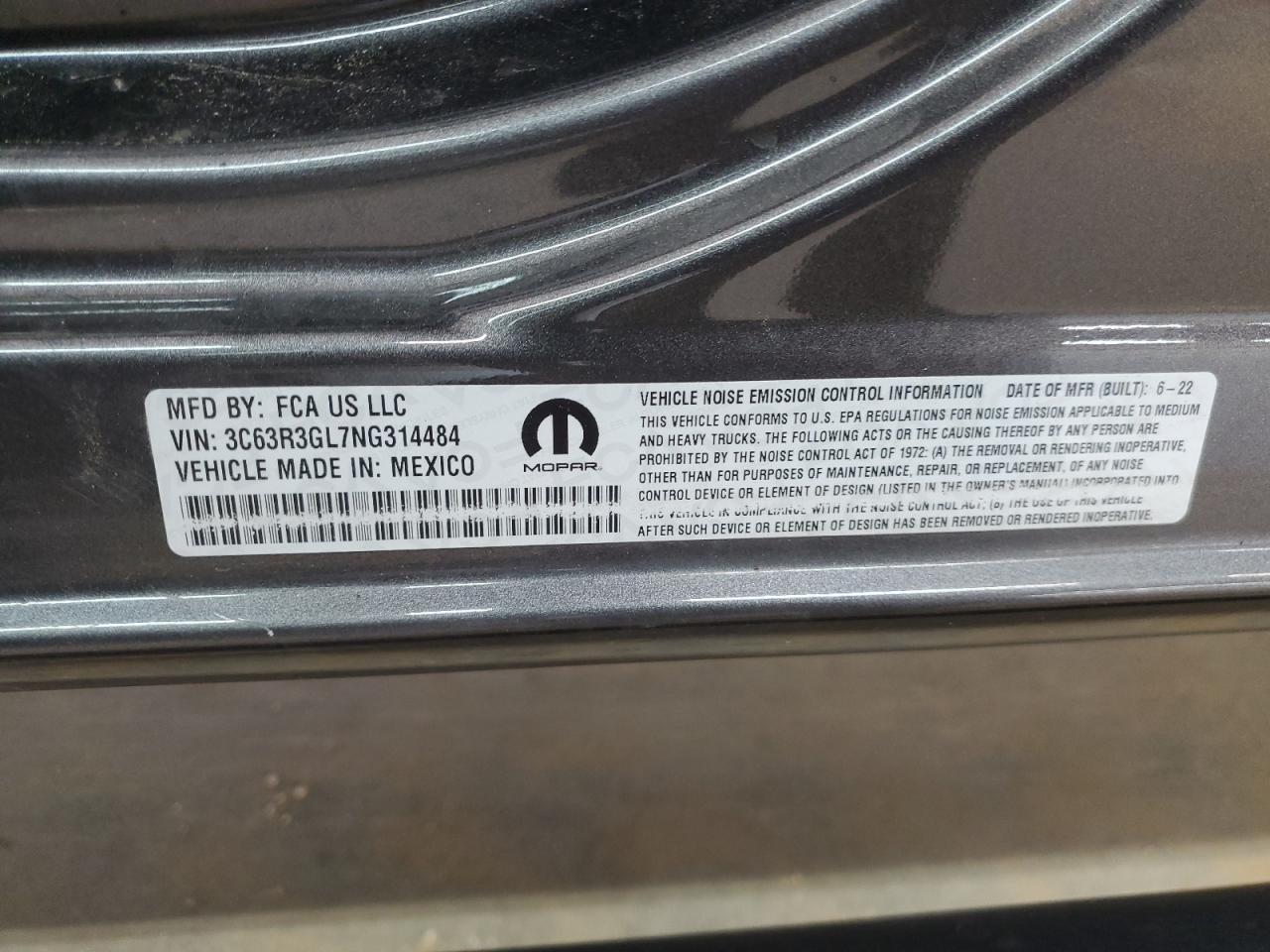 2022 Ram 3500 Tradesman VIN: 3C63R3GL7NG314484 Lot: 62134525