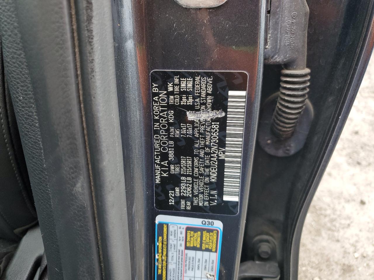 2022 Kia Seltos S VIN: KNDEU2AA2N7306581 Lot: 61747455