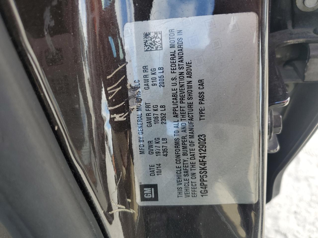 2015 Buick Verano VIN: 1G4PP5SK4F4129023 Lot: 60199195