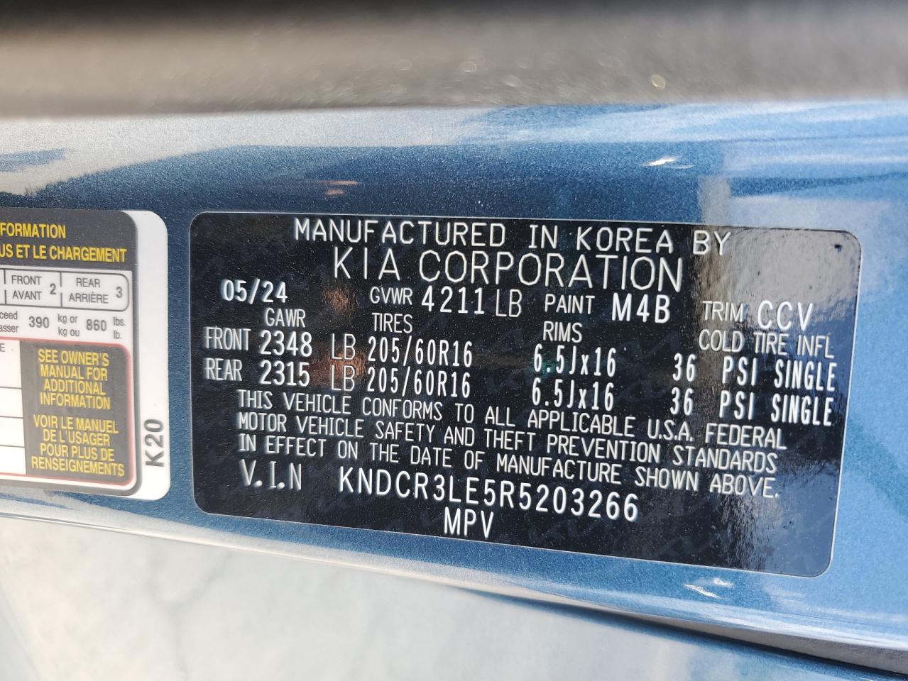 2024 Kia Niro Ex VIN: KNDCR3LE5R5203266 Lot: 62832245
