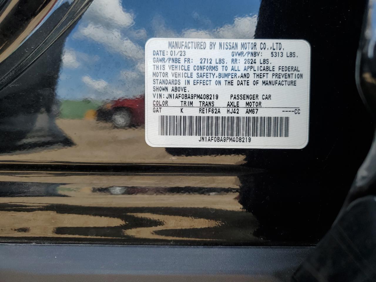 2023 Nissan Ariya Engage VIN: JN1AF0BA9PM408219 Lot: 62593455