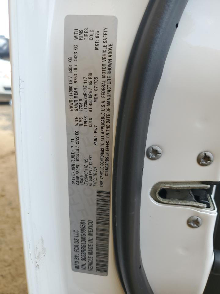 2021 Ram 3500 Tradesman VIN: 3C63RRGL3MG689581 Lot: 61089845