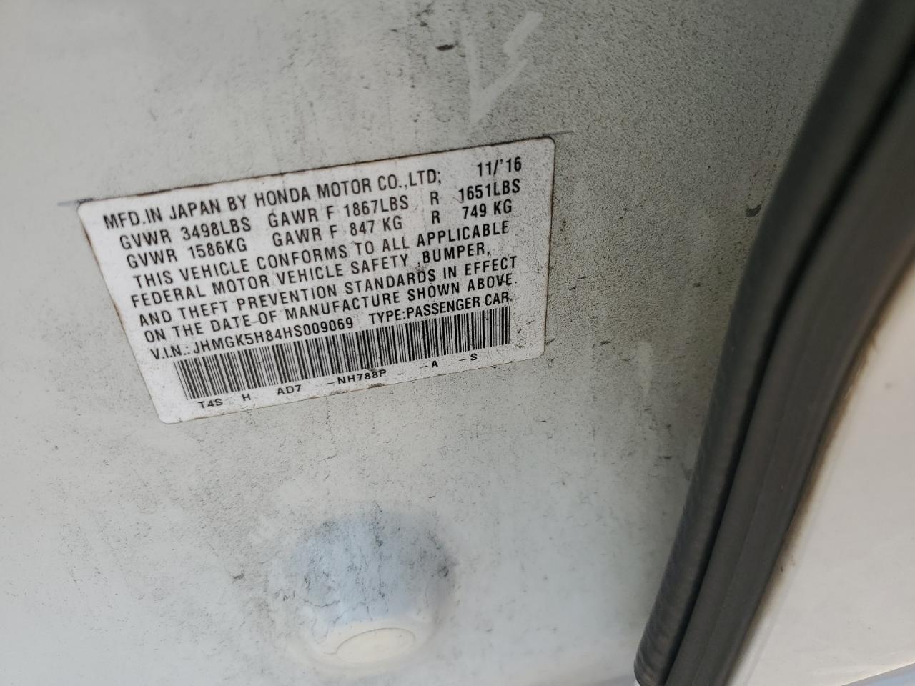2017 Honda Fit Ex VIN: JHMGK5H84HS009069 Lot: 61948385