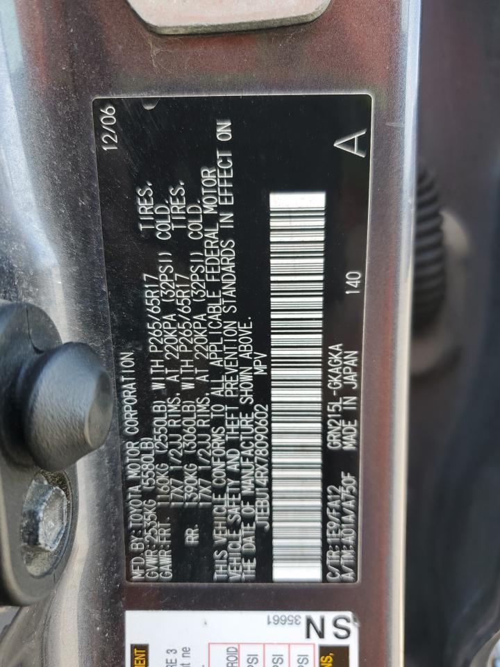 2007 Toyota 4Runner Sr5 VIN: JTEBU14RX78090602 Lot: 58760625