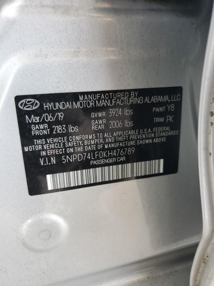 2019 Hyundai Elantra Se VIN: 5NPD74LF0KH476789 Lot: 60322685