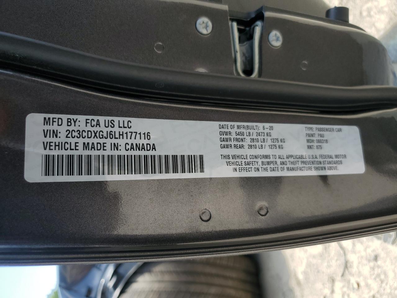 2020 Dodge Charger Scat Pack VIN: 2C3CDXGJ6LH177116 Lot: 62565475