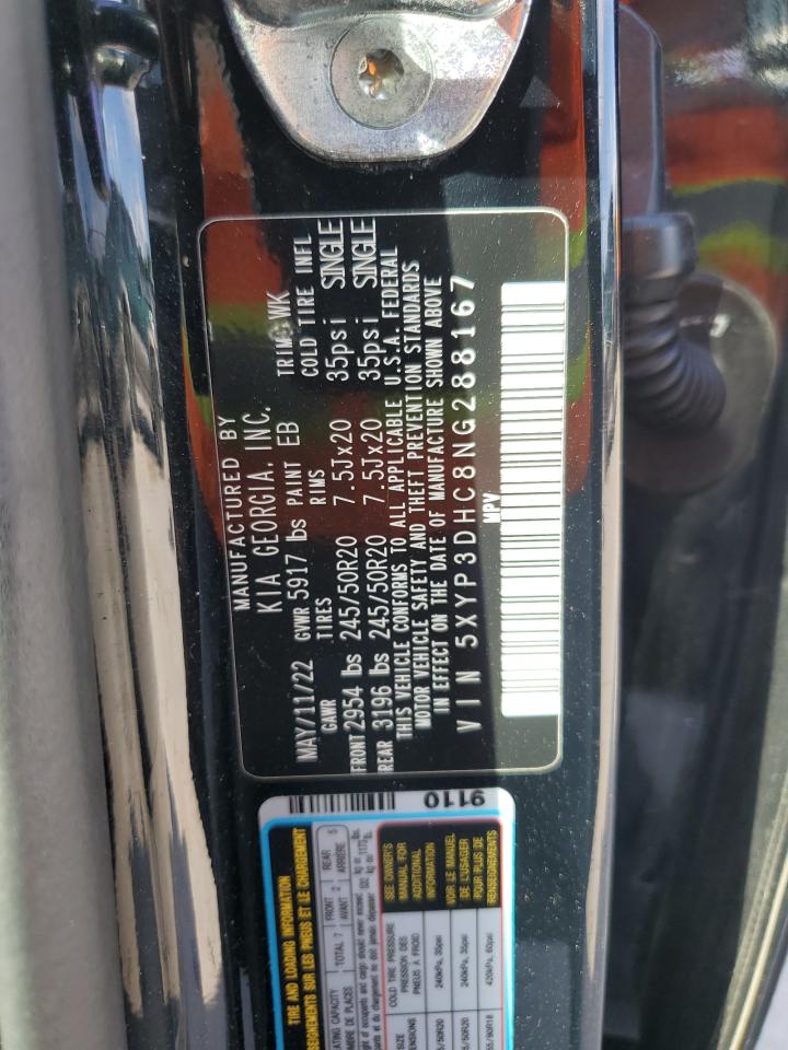 2022 Kia Telluride Ex VIN: 5XYP3DHC8NG288167 Lot: 59731335