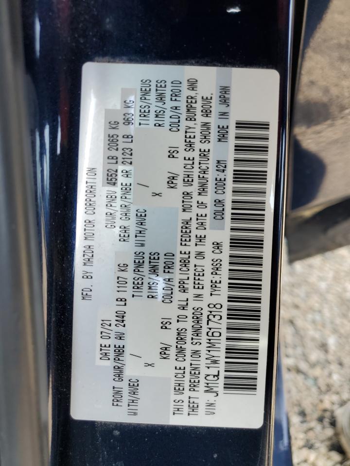 2021 Mazda 6 Grand Touring Reserve VIN: JM1GL1WY1M1617318 Lot: 60680015