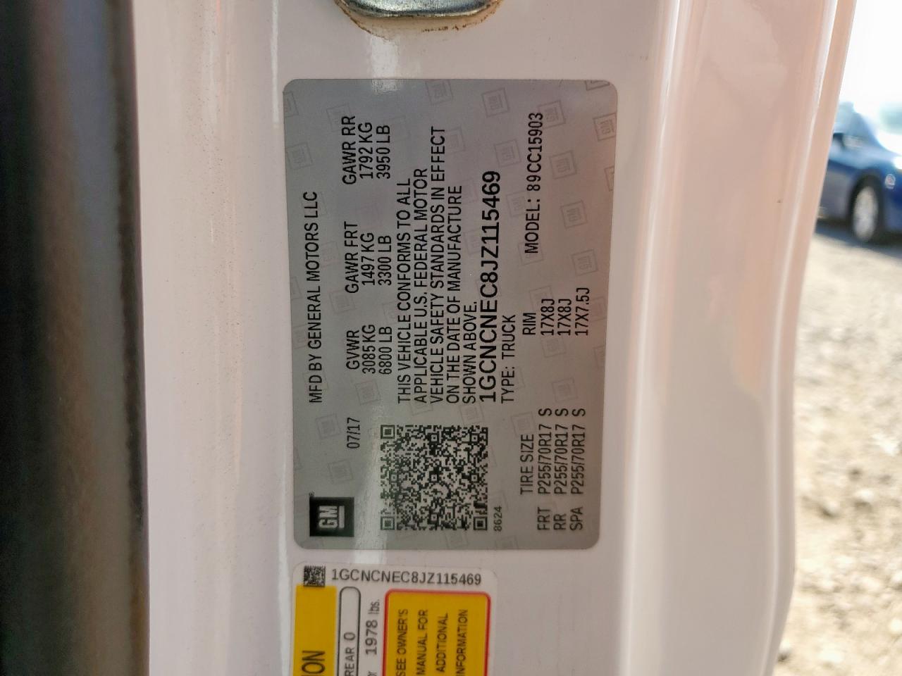 1GCNCNEC8JZ115469 CHEVROLET ALL Models 2018